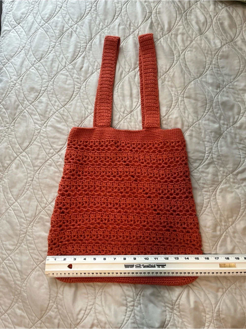 Handmade Crochet Tote Bag in Rust - Picture 12 of 12